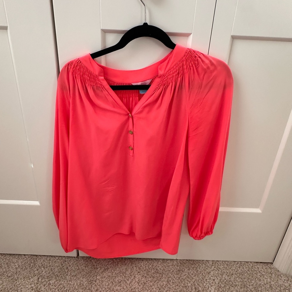 Lilly Pulitzer Women's Coral Blouse XS